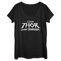 Women's Marvel Black Logo Scoop Neck T-Shirt